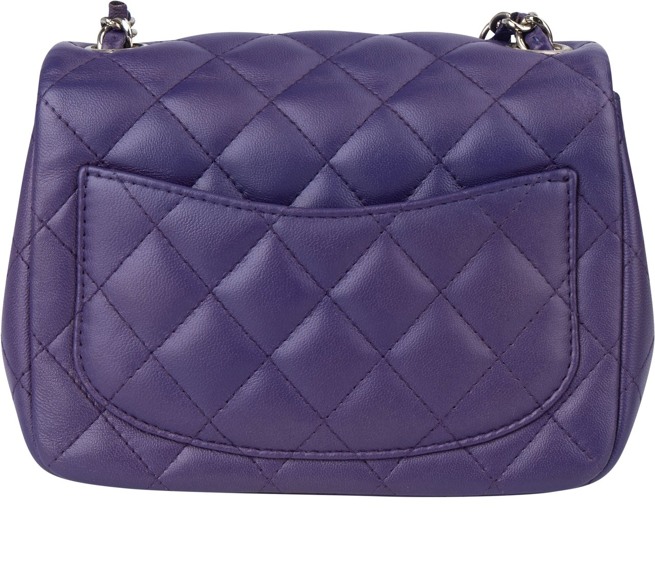 Chanel Quilted Lambskin Single Flap Crossbody Bag Paars