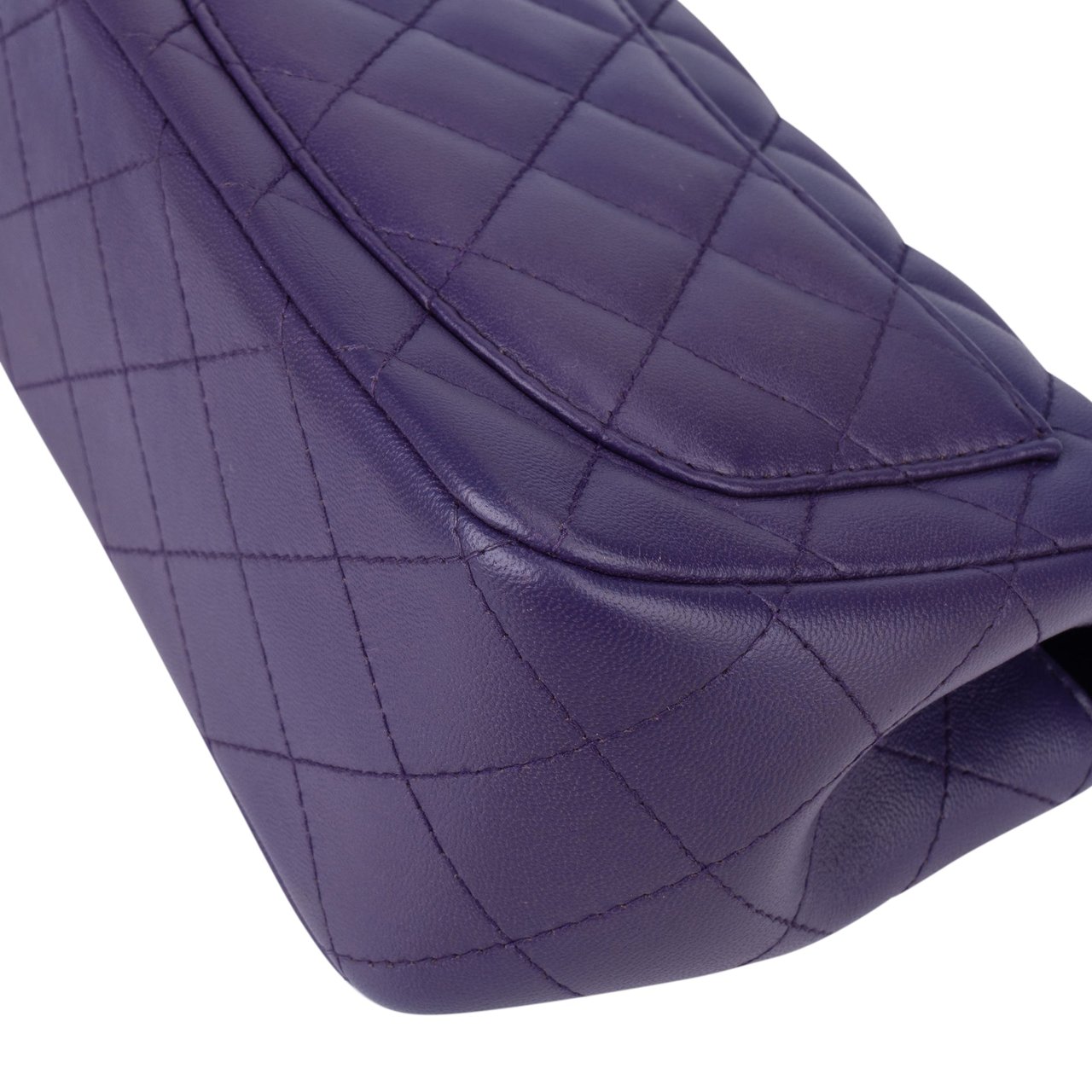 Chanel Chanel Quilted Lambskin Single Flap Crossbody Bag Paars