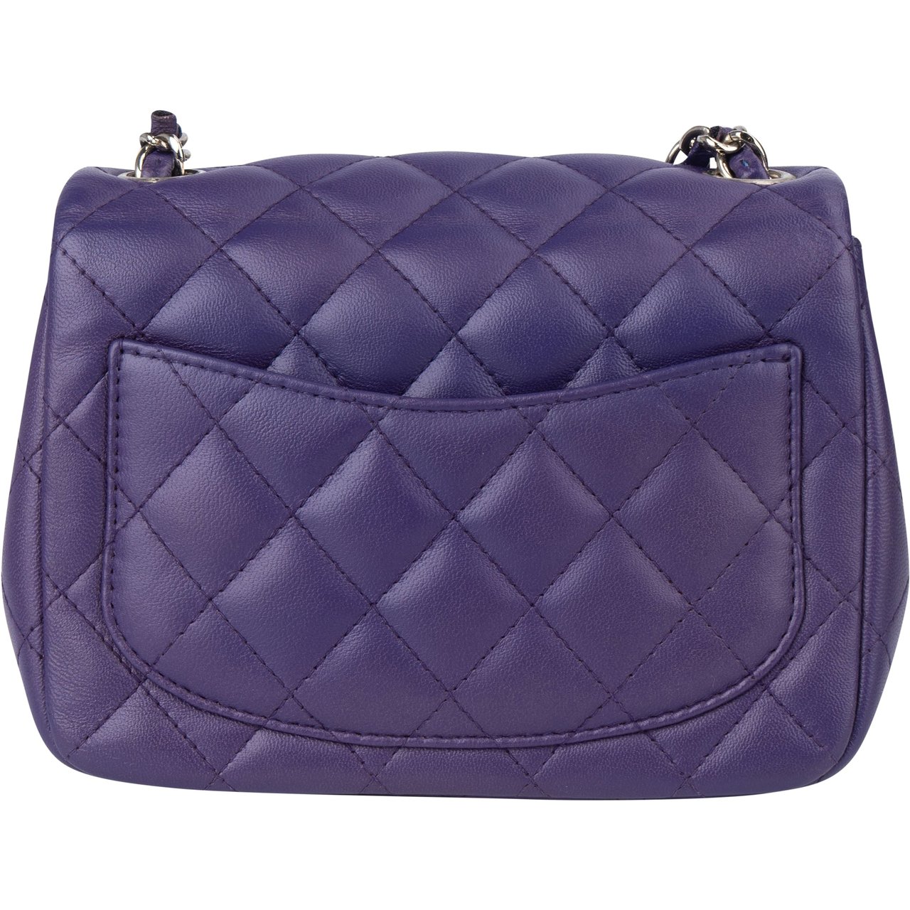 Chanel Chanel Quilted Lambskin Single Flap Crossbody Bag Paars