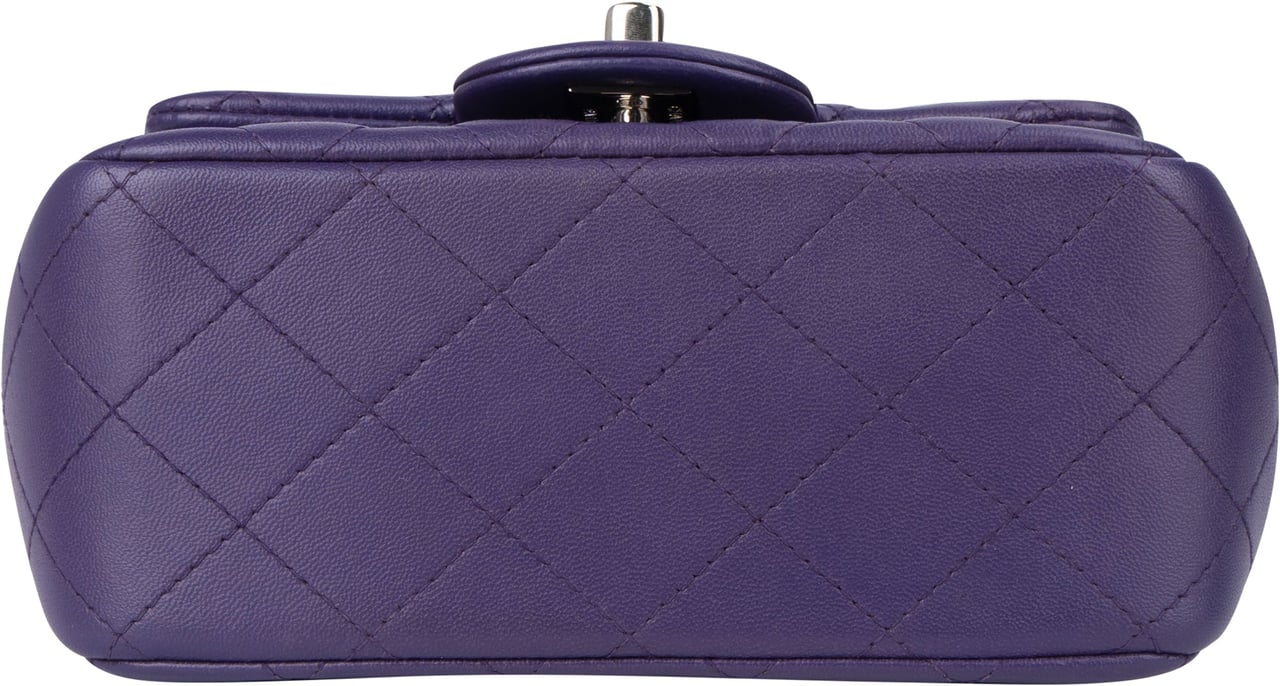 Chanel Quilted Lambskin Single Flap Crossbody Bag Paars