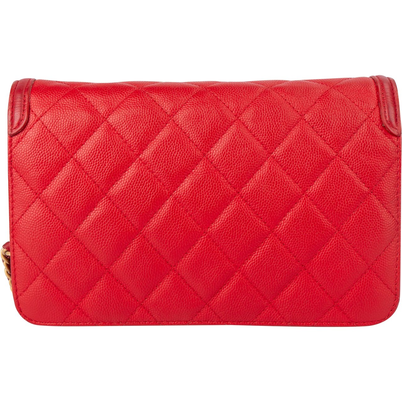 Chanel Chanel Quilted Caviar Leather Filigree Wallet On Chain Crossbody Bag Rood