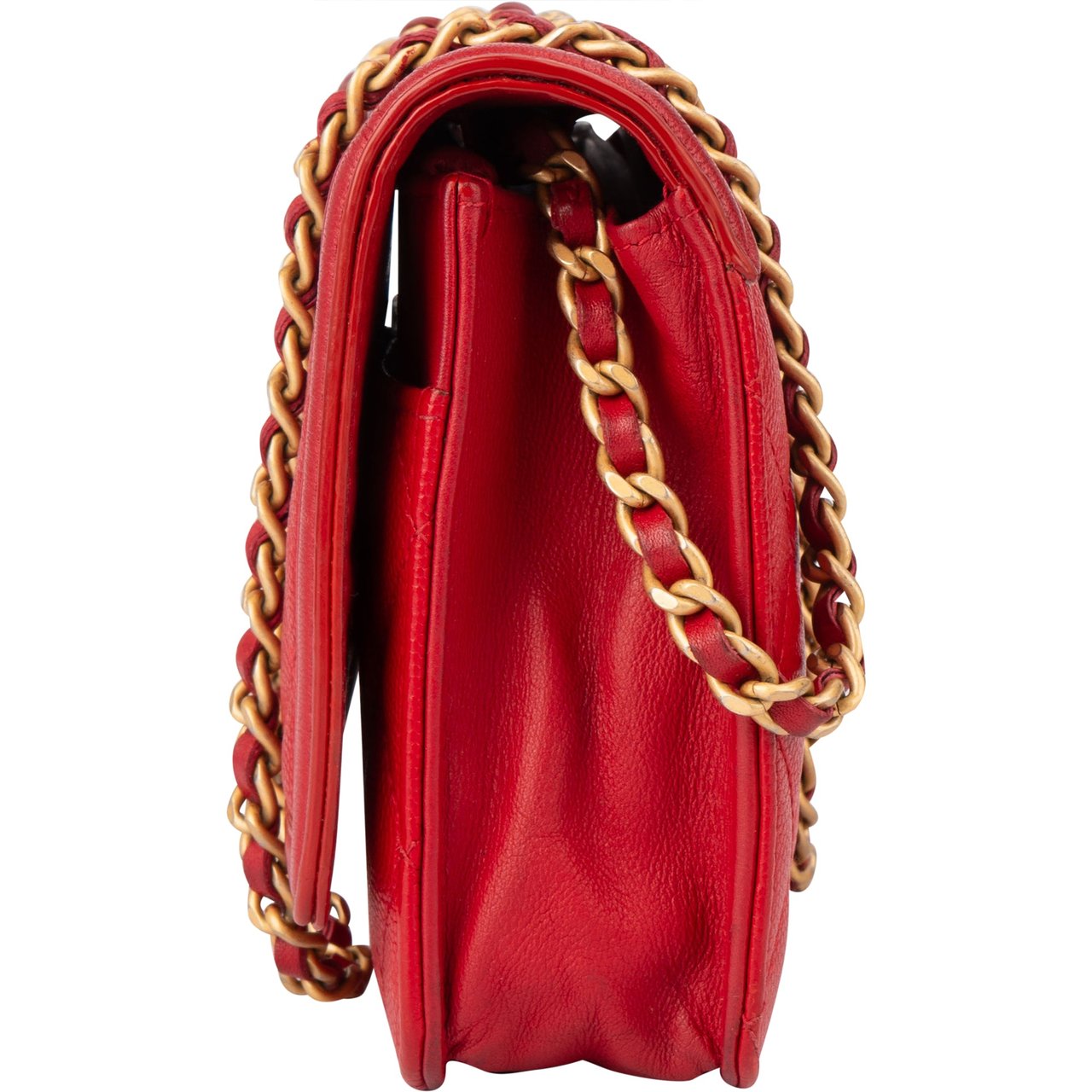 Chanel Chanel Quilted Caviar Leather Filigree Wallet On Chain Crossbody Bag Rood