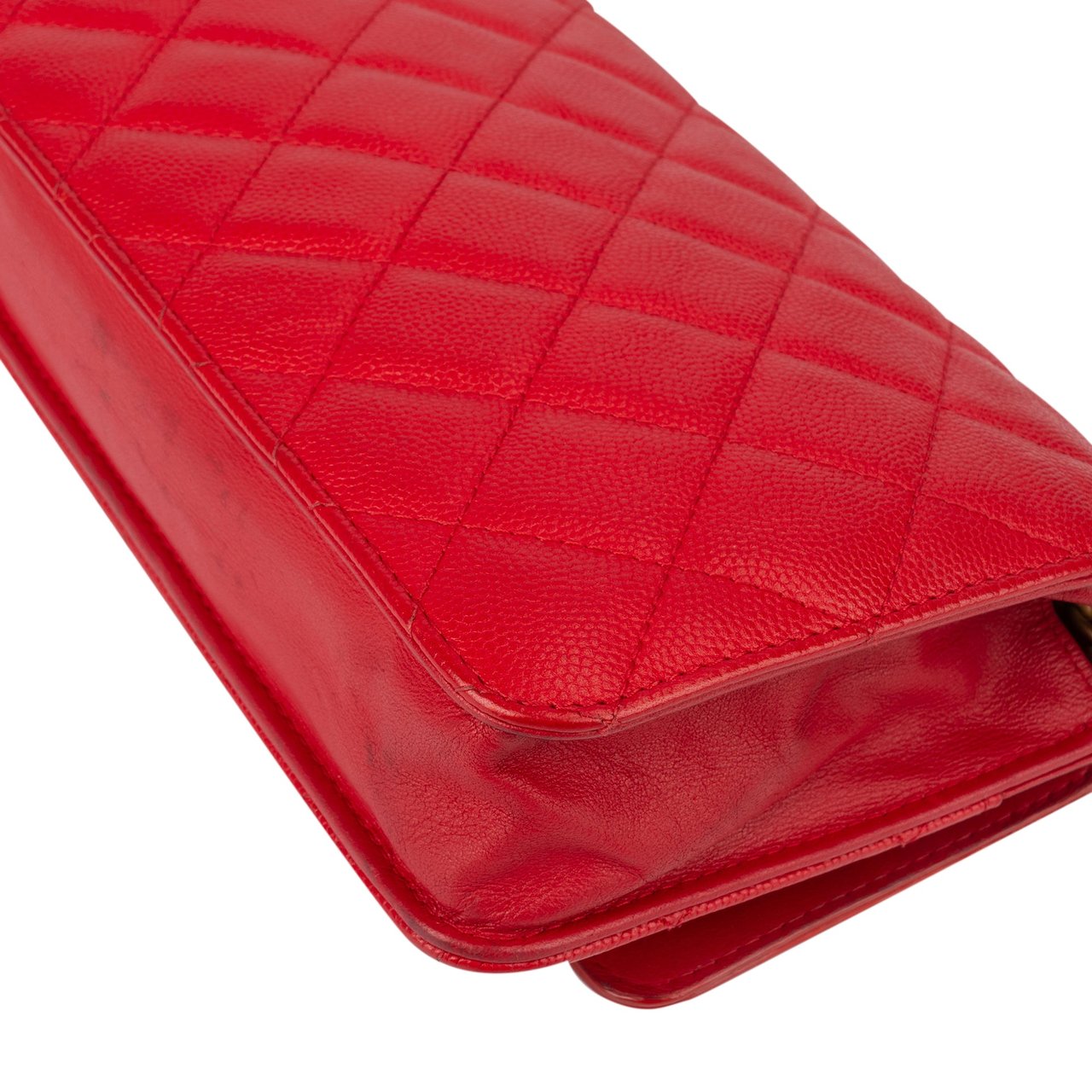 Chanel Chanel Quilted Caviar Leather Filigree Wallet On Chain Crossbody Bag Rood