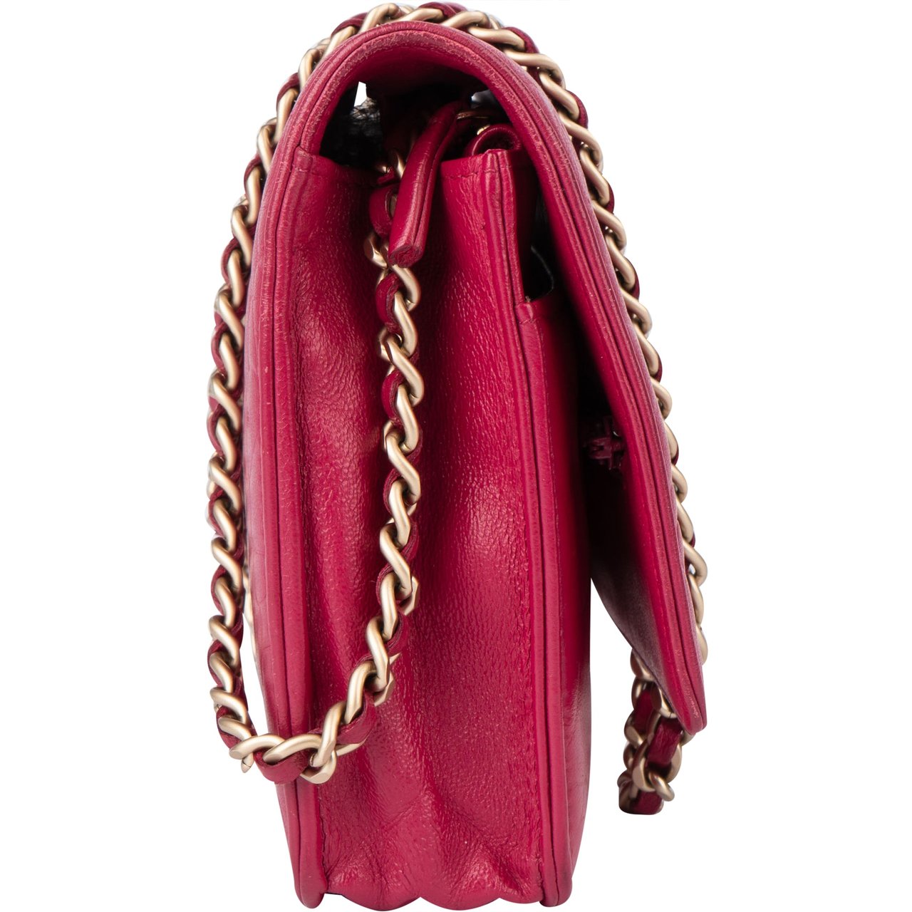 Chanel Chanel Lambskin Camellia Wallet On Chain Crossbody Bag Rood