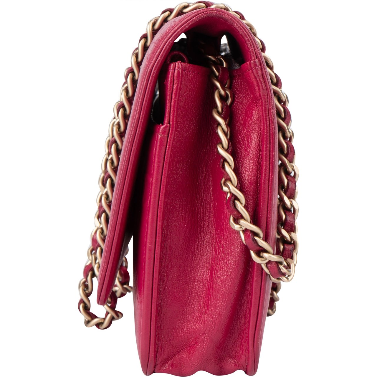 Chanel Chanel Lambskin Camellia Wallet On Chain Crossbody Bag Rood