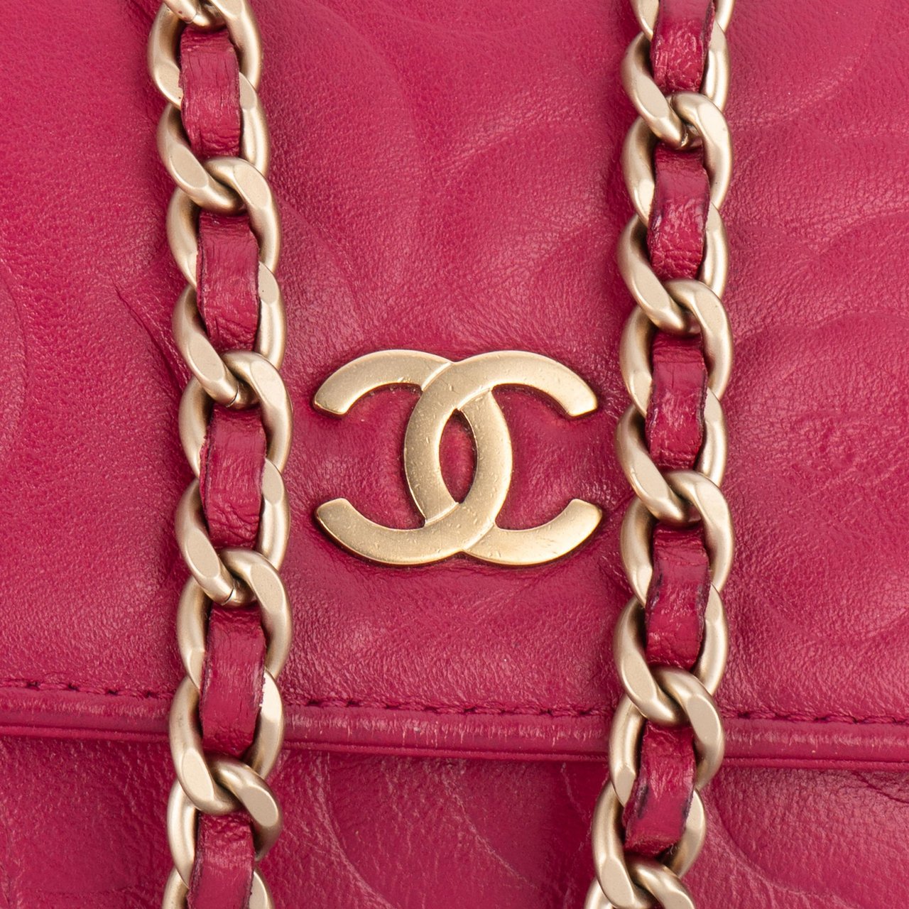 Chanel Chanel Lambskin Camellia Wallet On Chain Crossbody Bag Rood
