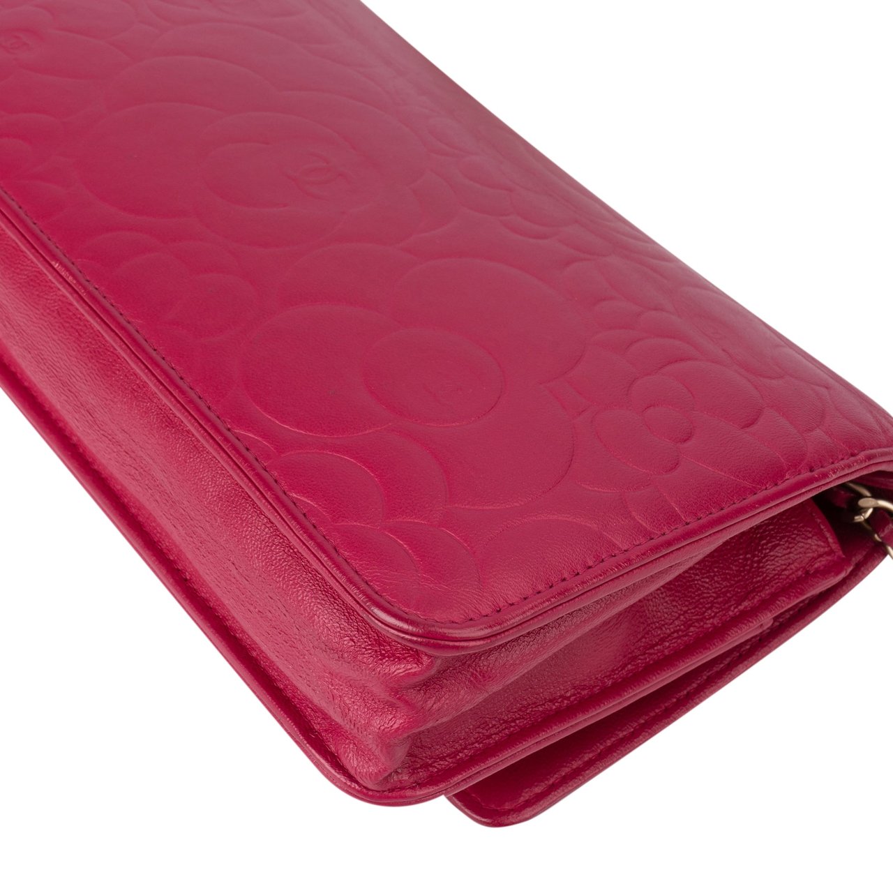 Chanel Chanel Lambskin Camellia Wallet On Chain Crossbody Bag Rood