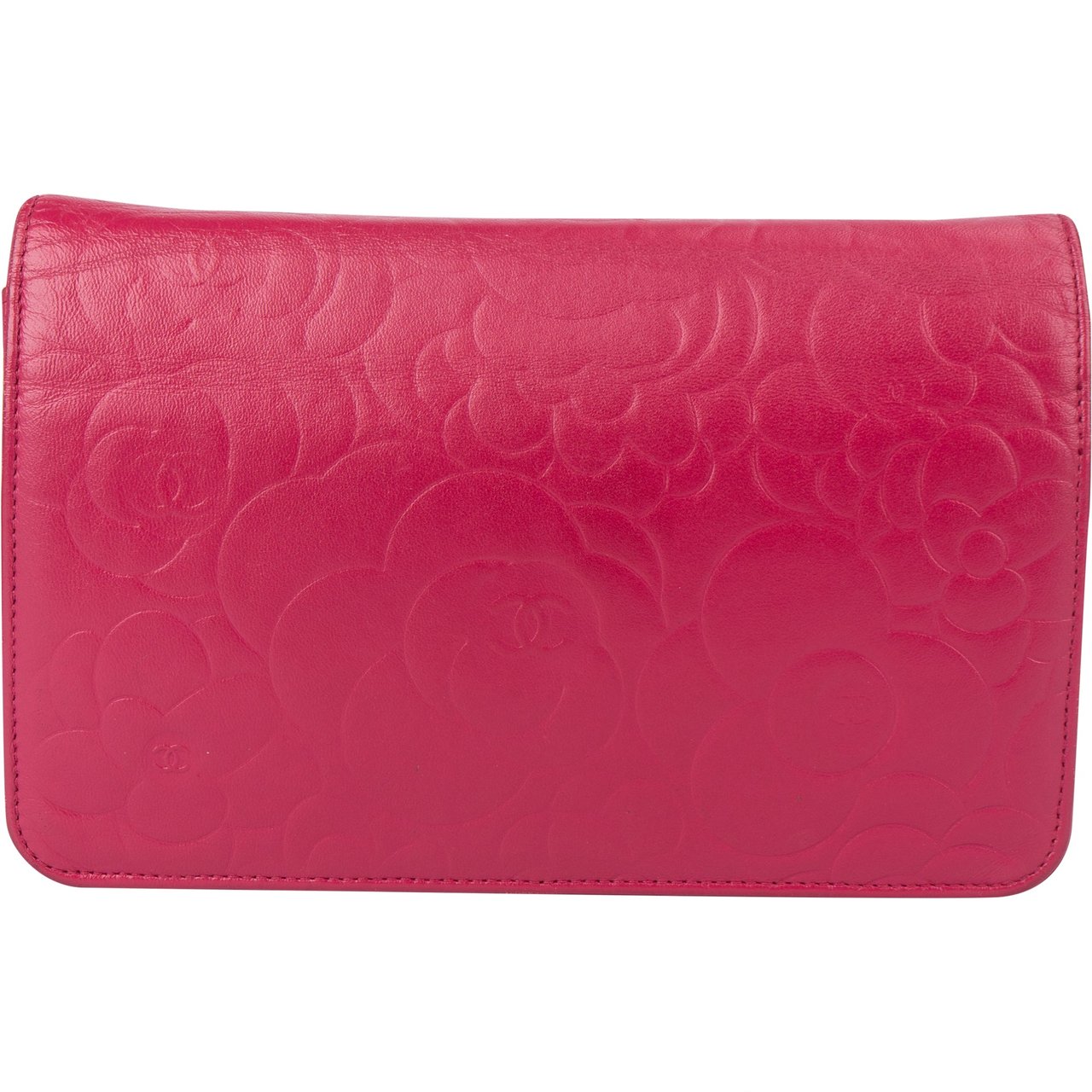 Chanel Chanel Lambskin Camellia Wallet On Chain Crossbody Bag Rood