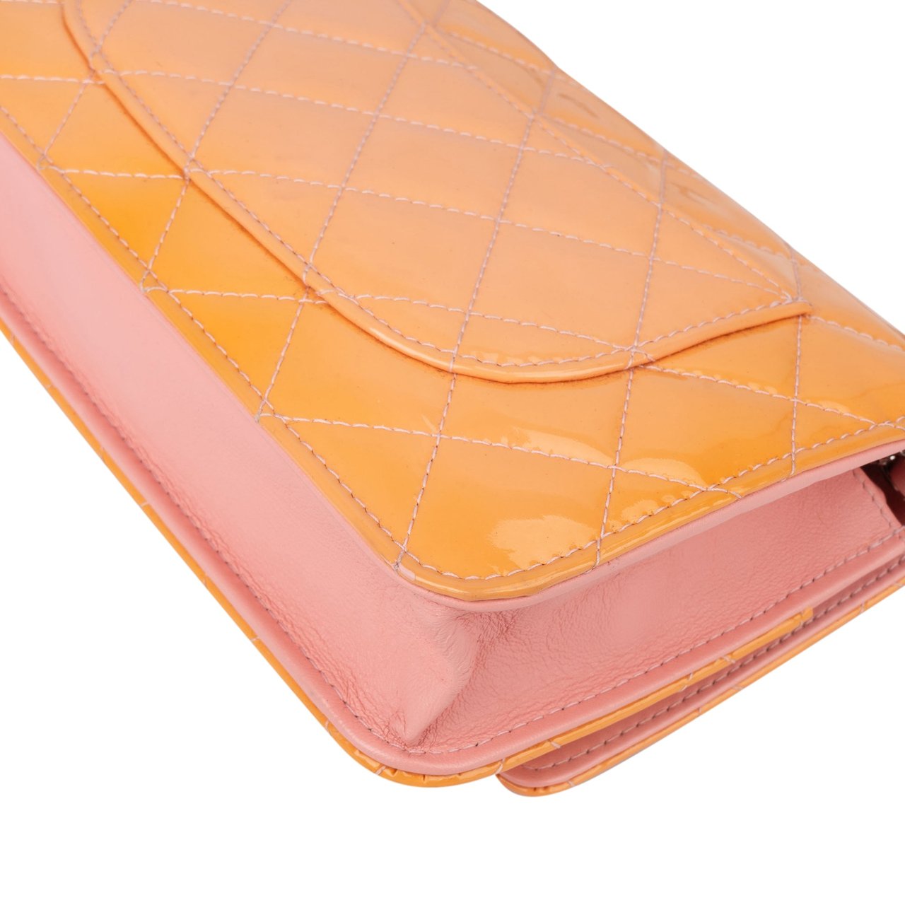 Chanel Chanel Quilted Patent Leather CC Wallet On Chain Crossbody Bag Oranje