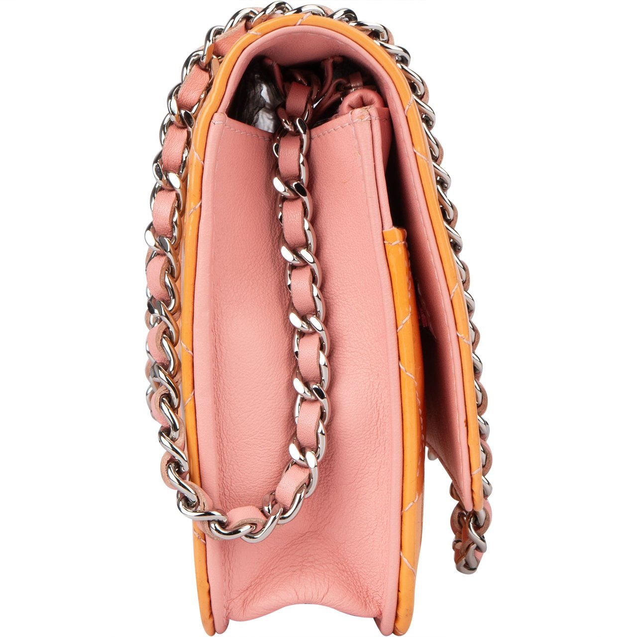 Chanel Chanel Quilted Patent Leather CC Wallet On Chain Crossbody Bag Oranje