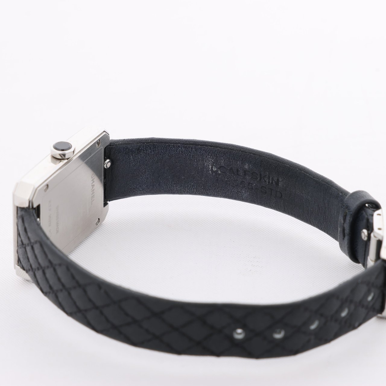 Chanel Chanel Boyfriend H6955 KTF95332 SS & Leather QZ Silver-Face Watch Zilver