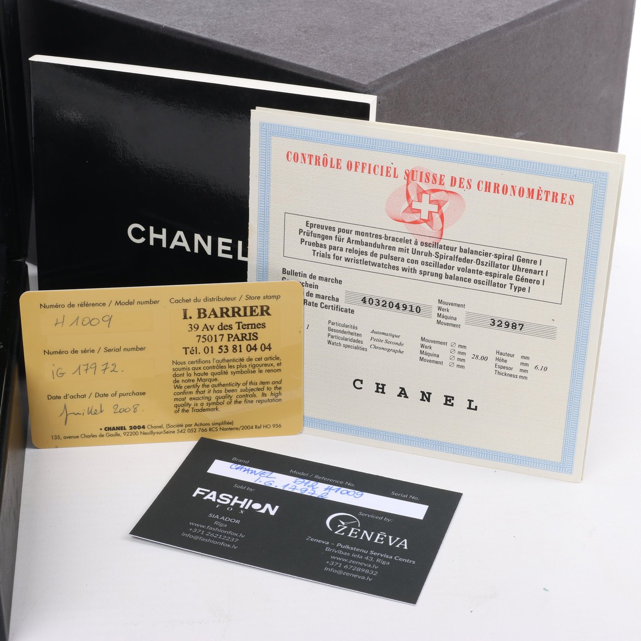 Chanel Chanel J12 H1009 I.G.17972 SS×CE AT Black Dial Watch Zwart