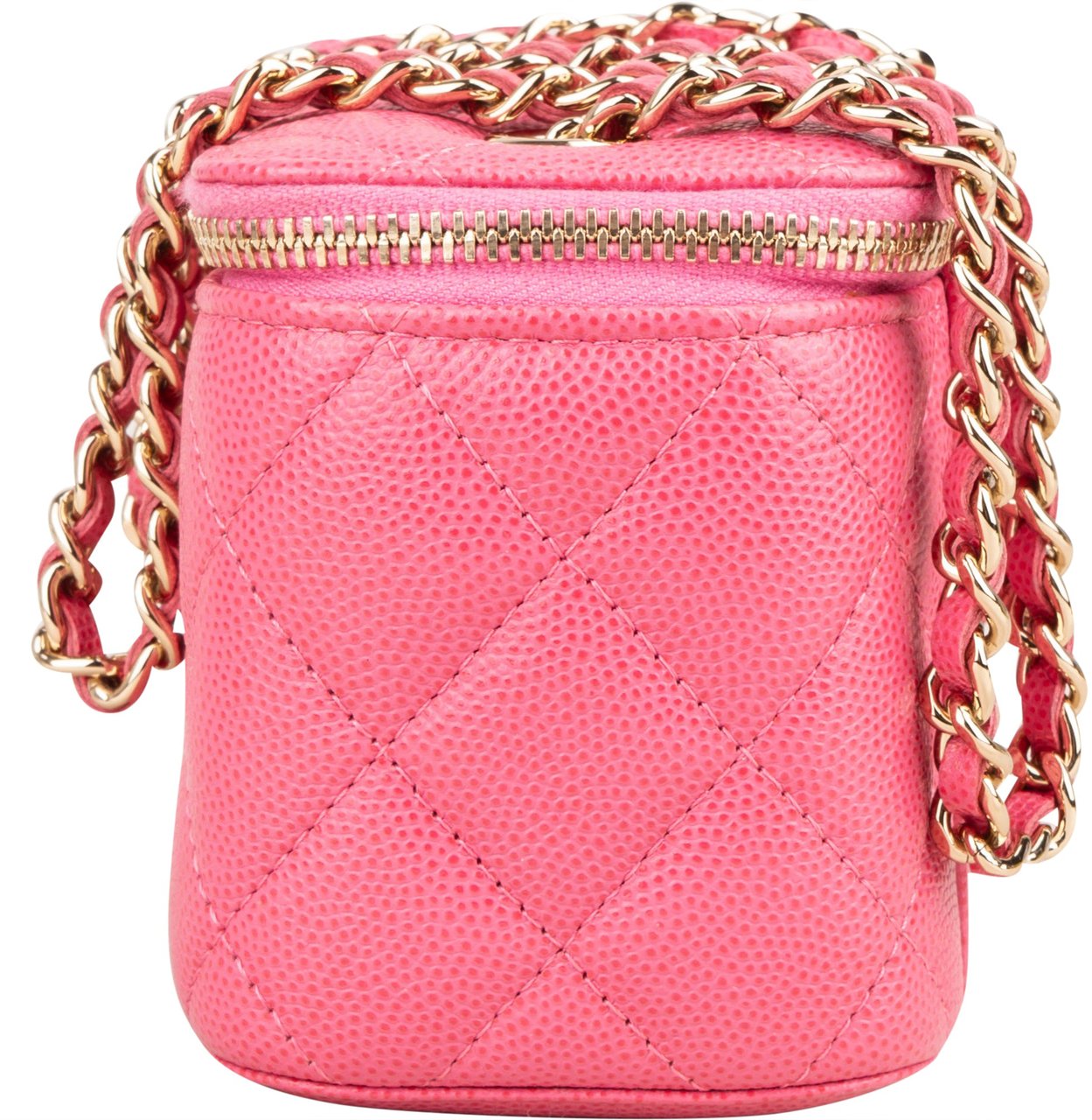 Chanel Chanel Pink Saffianno Leather Mini Vanity Crossbody Bag Rood