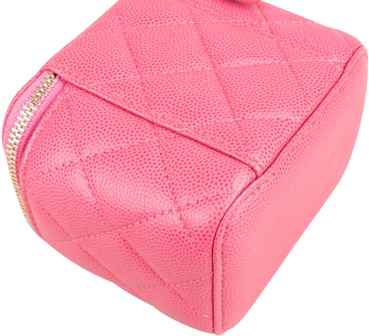 Chanel Chanel Pink Saffianno Leather Mini Vanity Crossbody Bag Rood