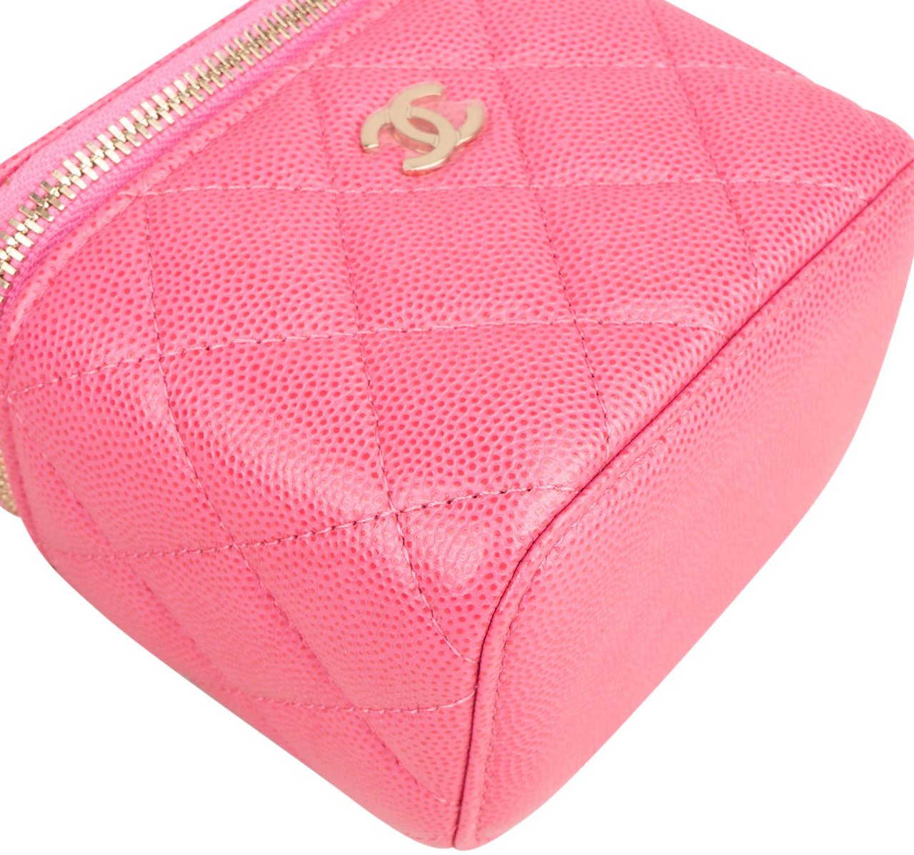 Chanel Chanel Pink Saffianno Leather Mini Vanity Crossbody Bag Rood