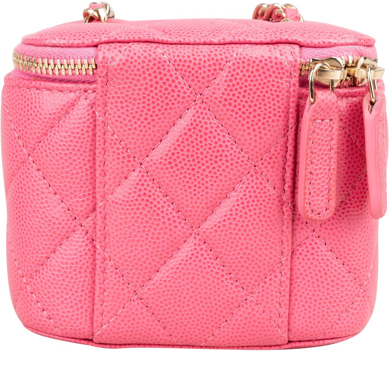Chanel Chanel Pink Saffianno Leather Mini Vanity Crossbody Bag Rood