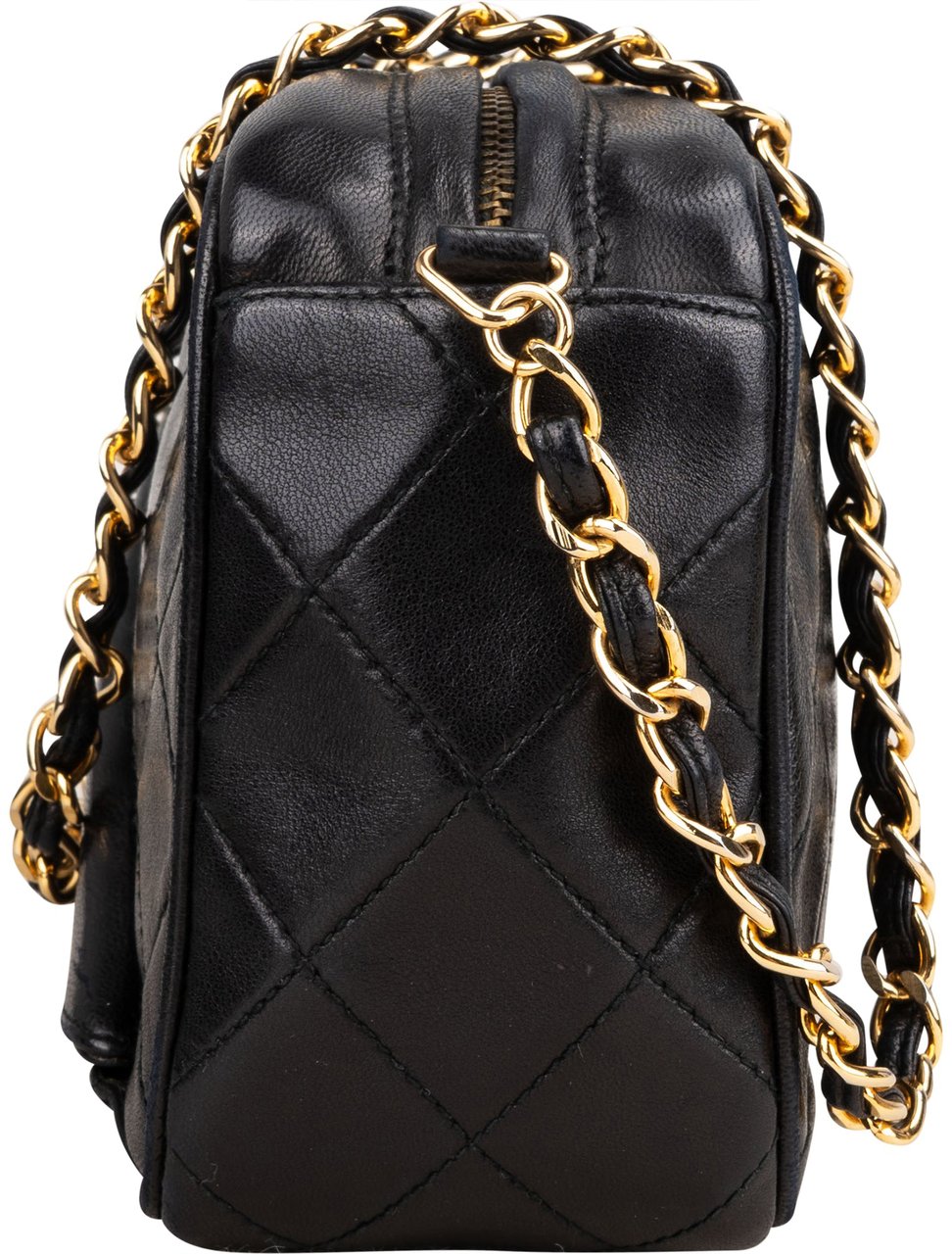 Chanel Chanel Quilted Lambskin CC Camera Crossbody Bag Zwart