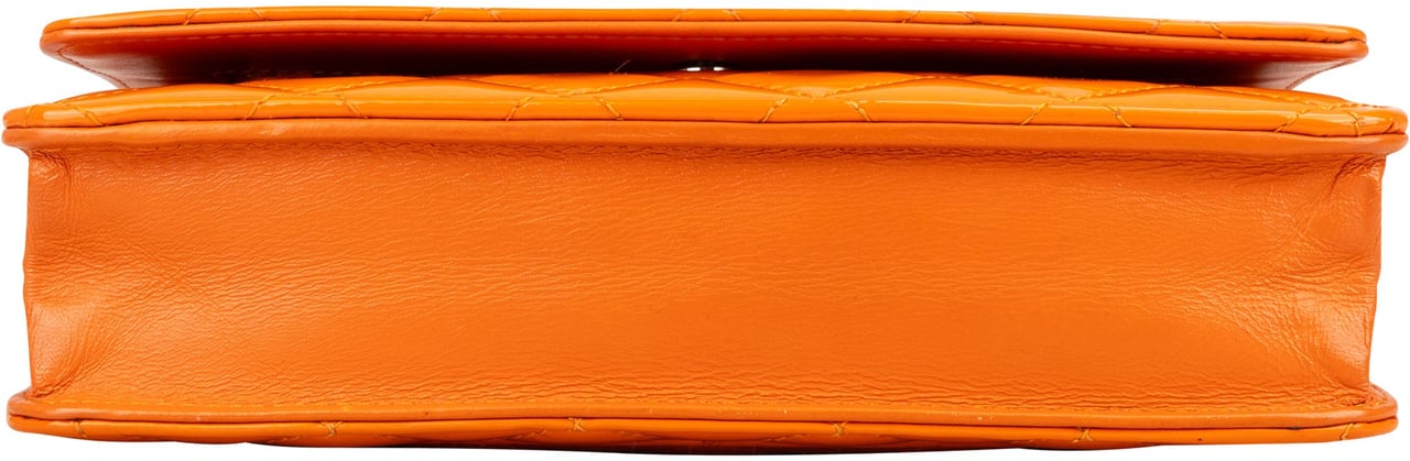 Chanel Chanel Quilted Orange Patent Leather Wallet On Chain Crossbody Bag Divers