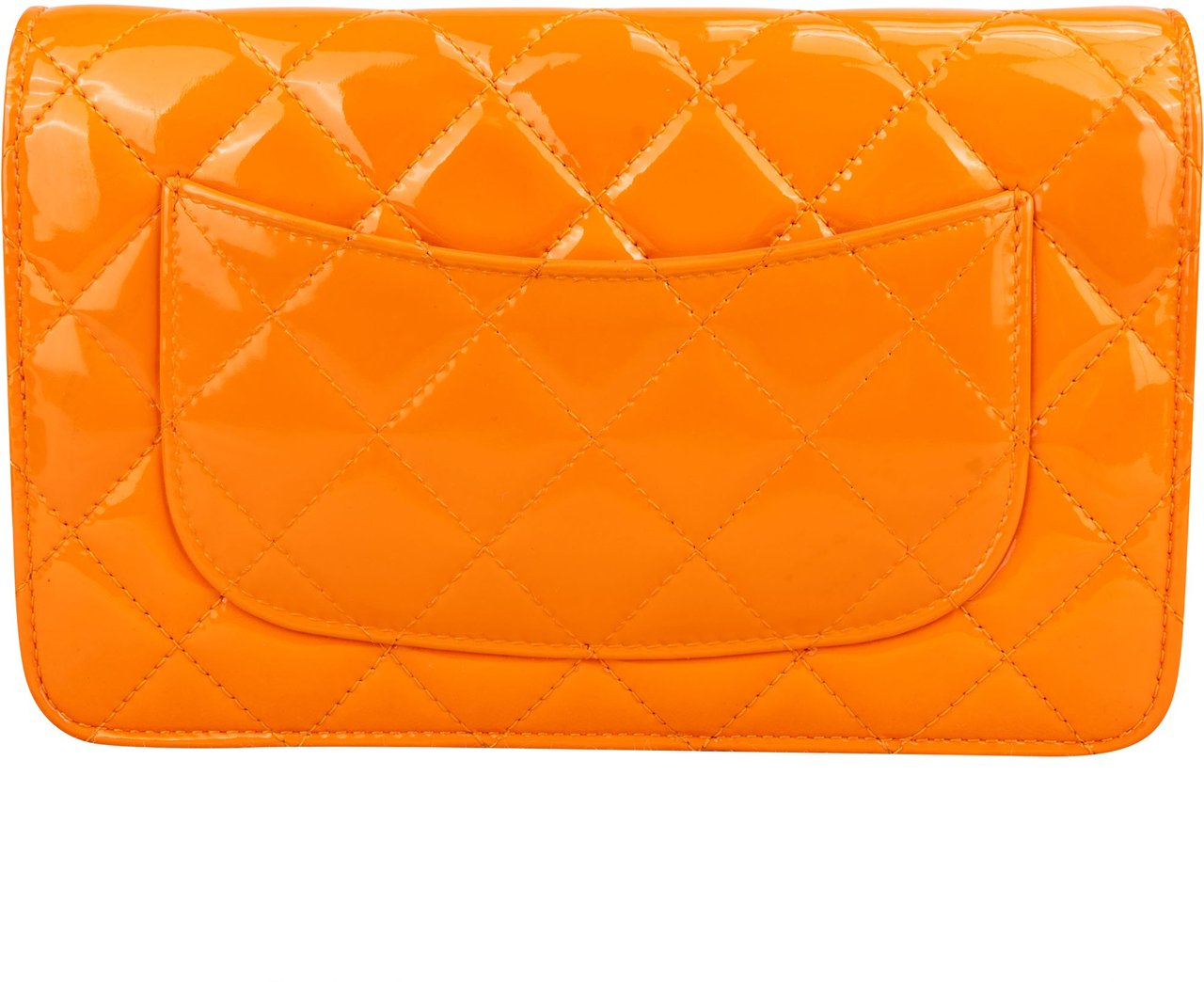Chanel Chanel Quilted Orange Patent Leather Wallet On Chain Crossbody Bag Divers
