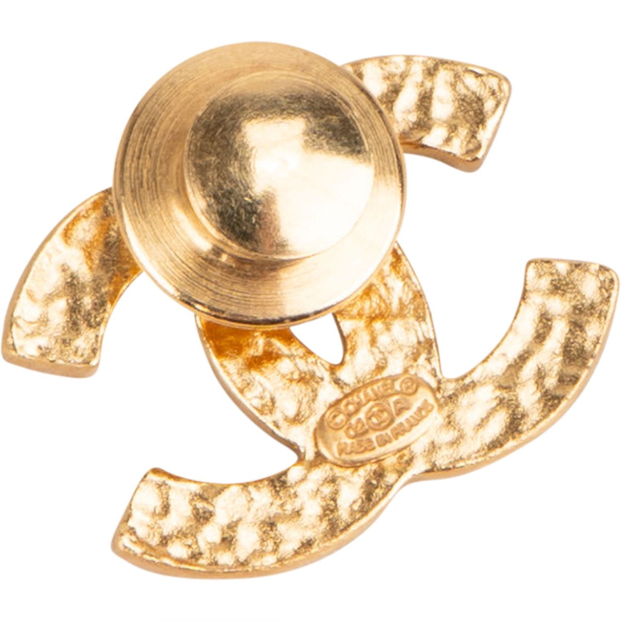 Chanel Chanel CC Emaille Mini Brooch Pin Goud