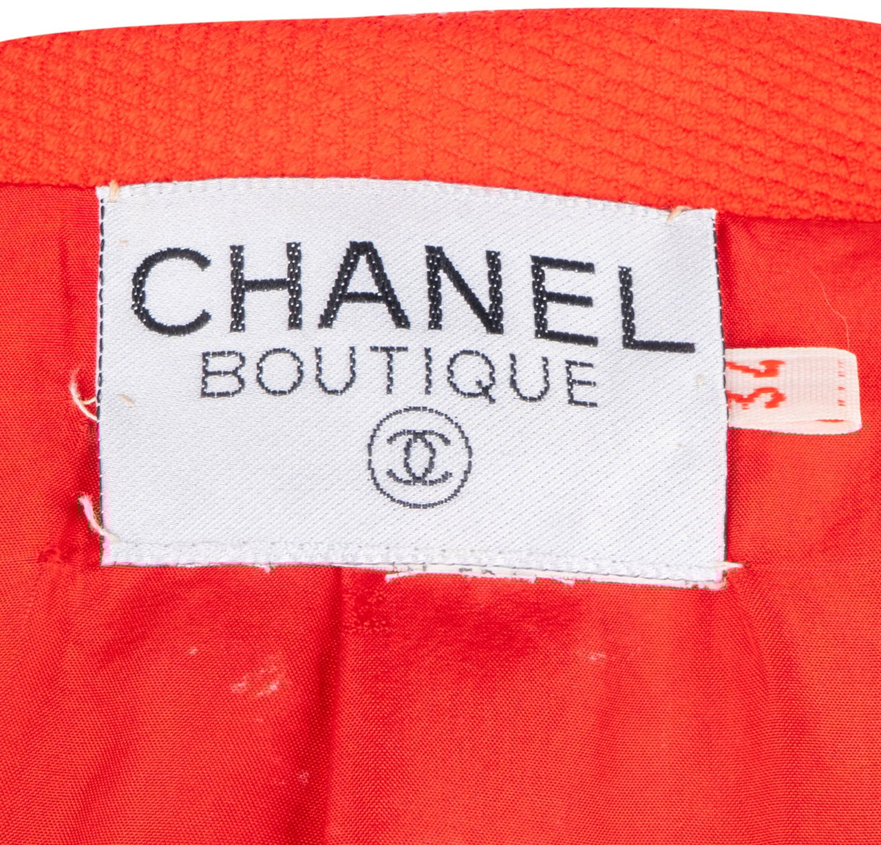 Chanel Chanel Rouge Cotton Gold Tone Button Jacket (DE32 / FR34) Rood