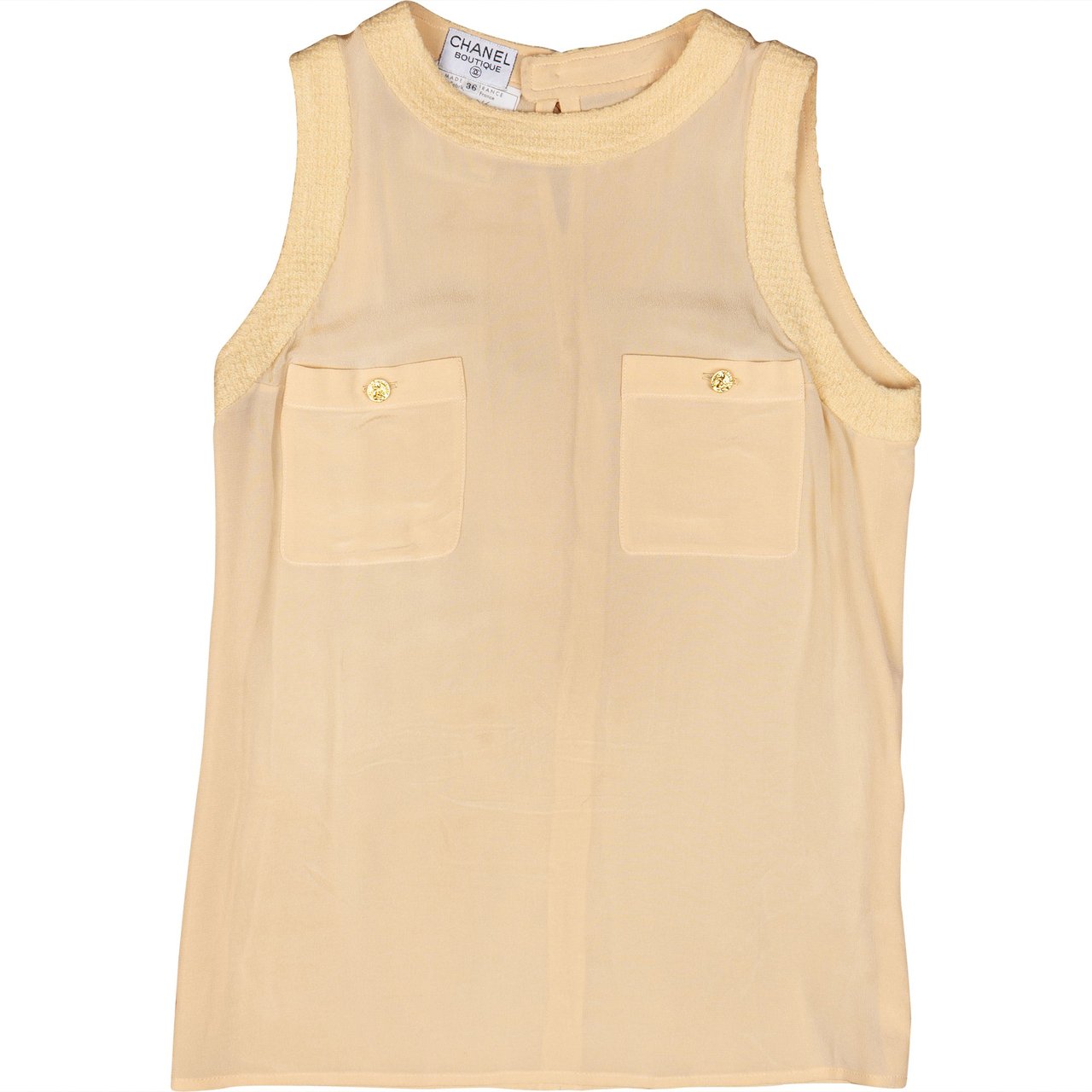 Chanel Chanel Yellow Wool Tweed Set (DE34 / FR36) Geel