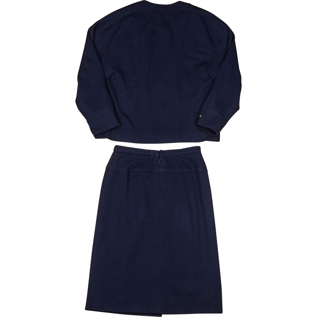 Chanel Chanel Navy Wool Captaine Jacket Set (DE36 / FR38) Blauw