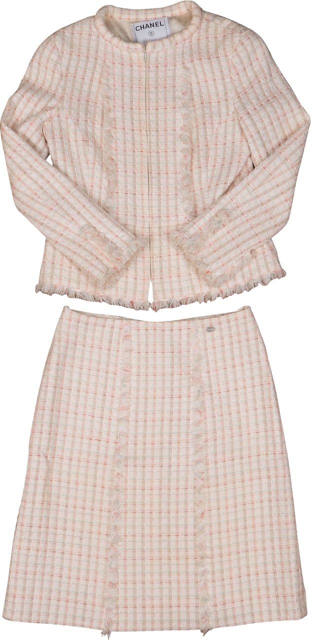 Chanel Multicolor Tweed Jacket Costume Set (DE34 / FR36) Wit