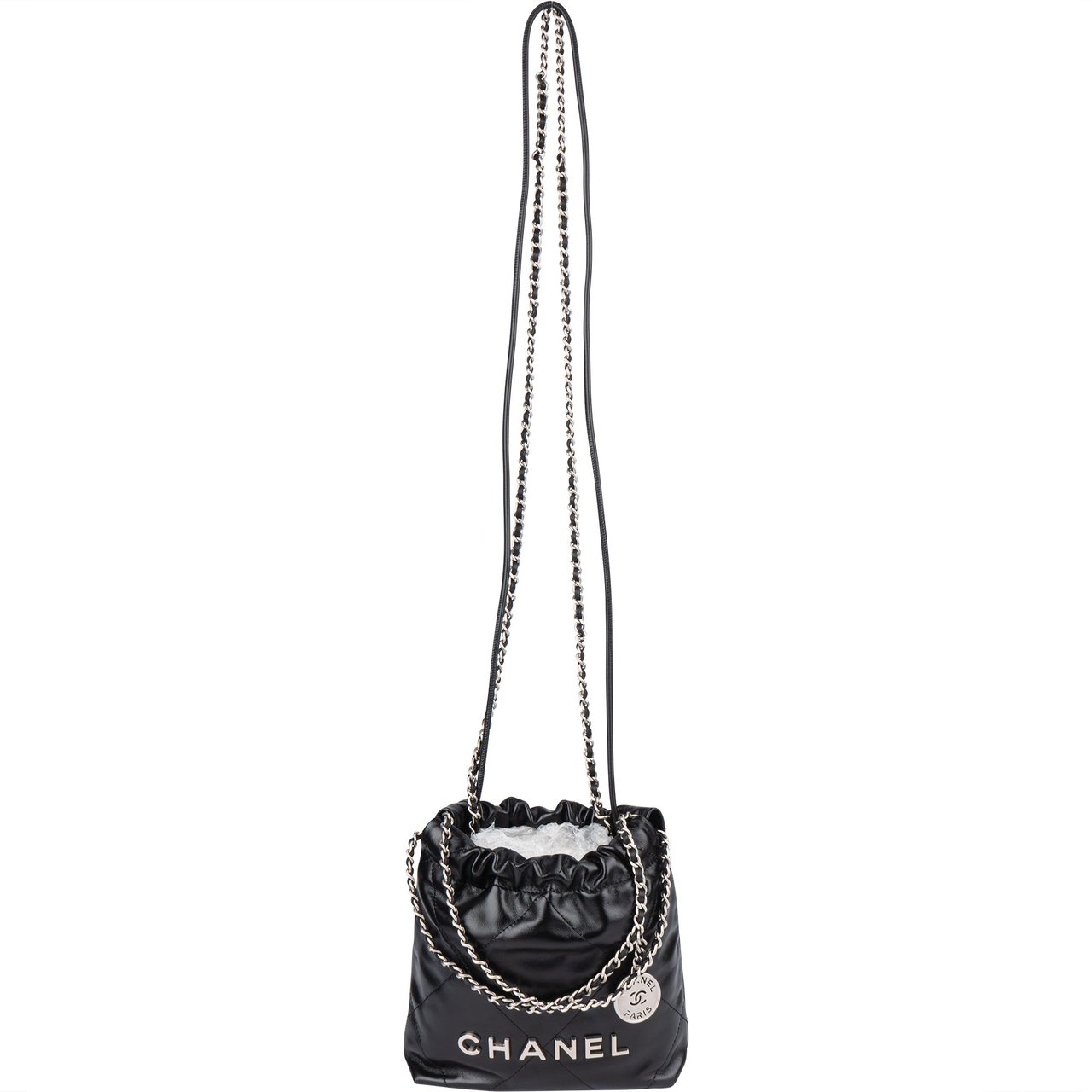 Chanel Chanel Noir Quilted Calfskin Small 22 Shoulder Bag Zwart