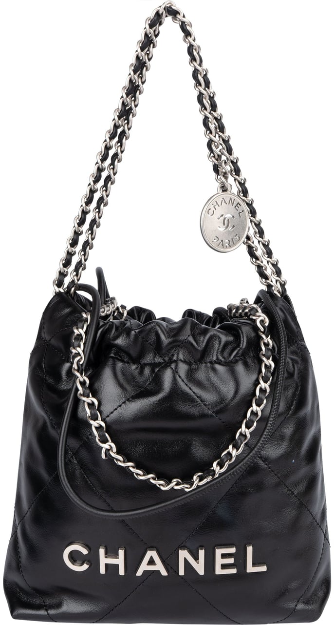 Chanel Chanel Noir Quilted Calfskin Small 22 Shoulder Bag Zwart