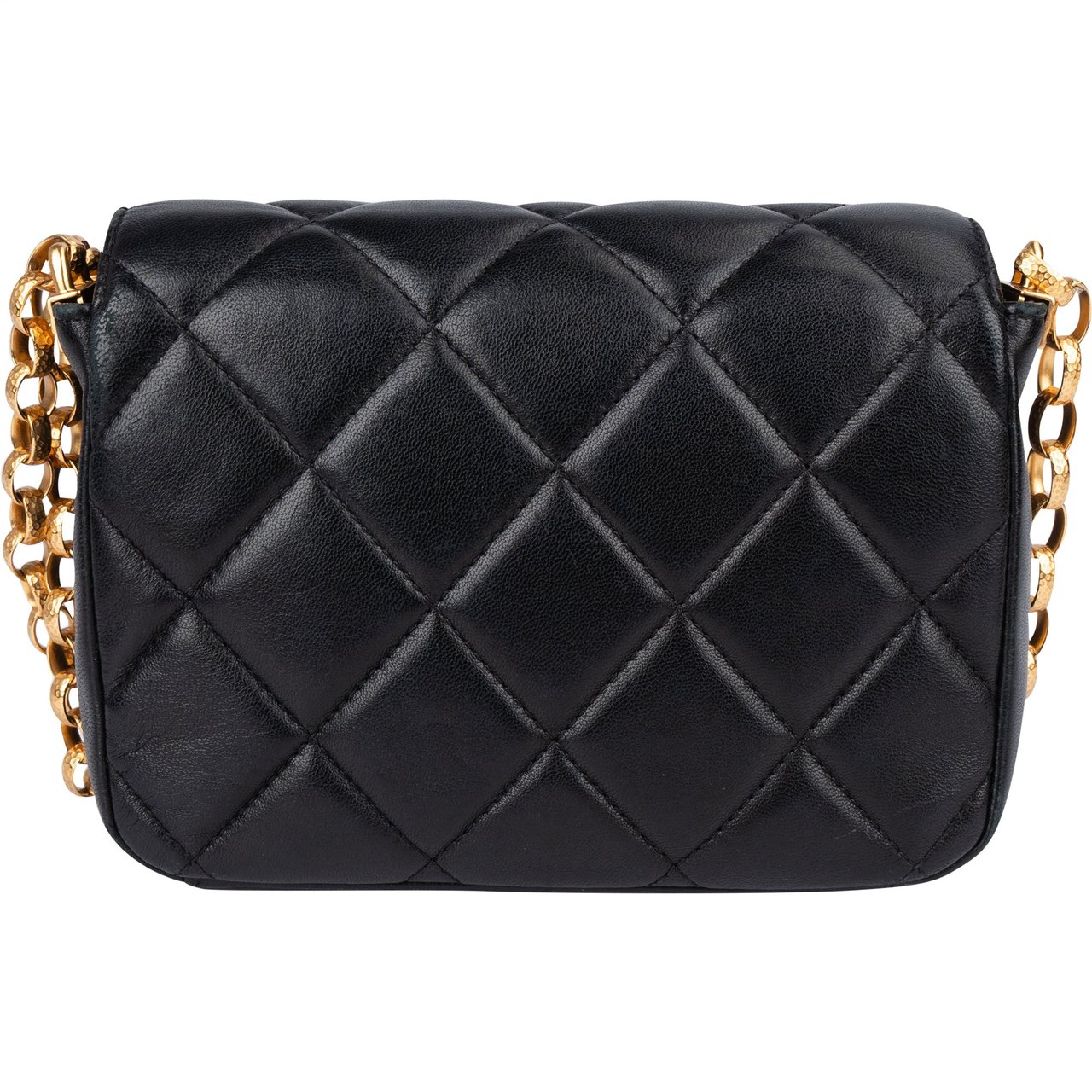 Chanel Chanel Quilted Lambskin Mini Coin Single Flap Crossbody Bag Zwart
