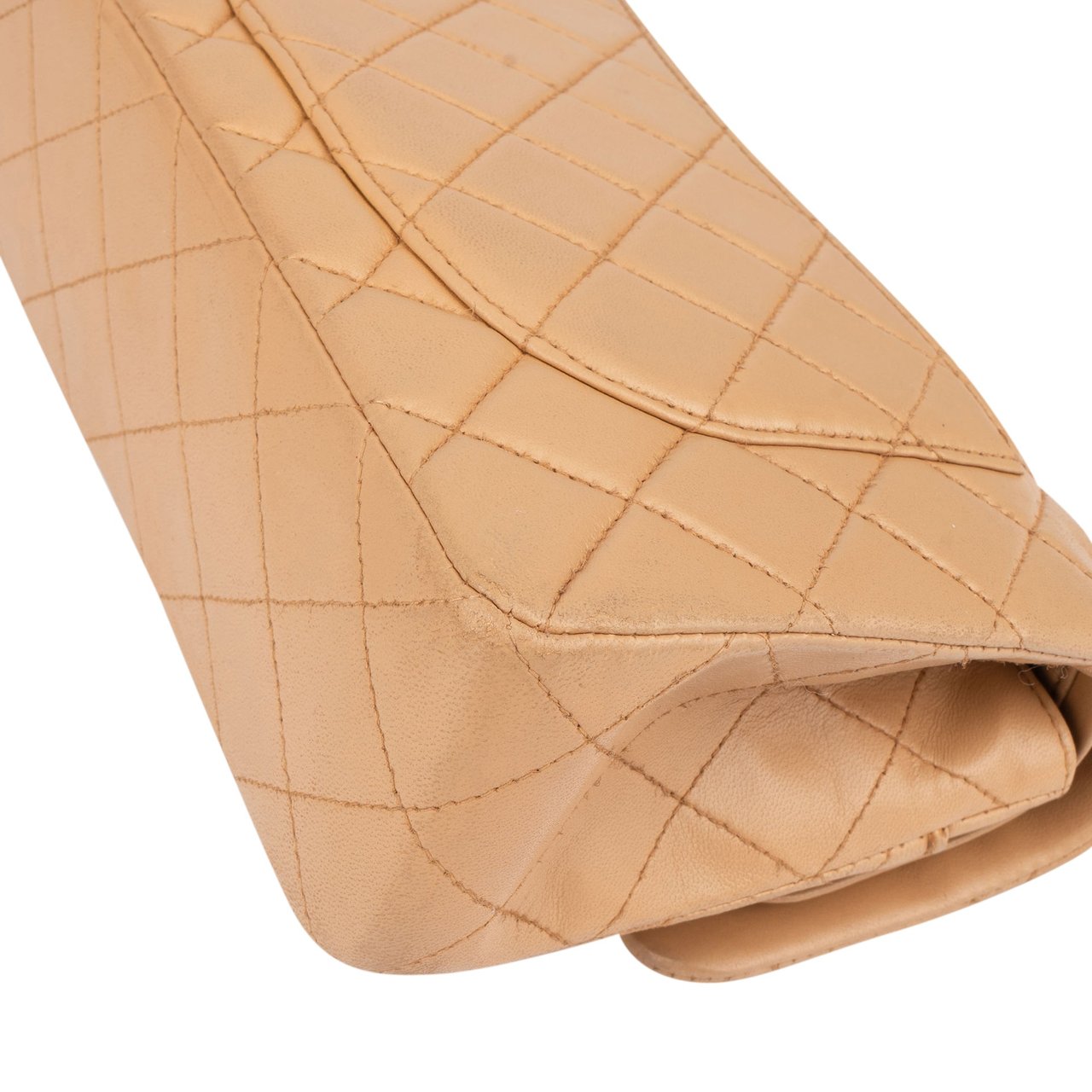 Chanel Chanel Quilted Lambskin 24K Gold Small Double Flap Crossbody Bag Beige