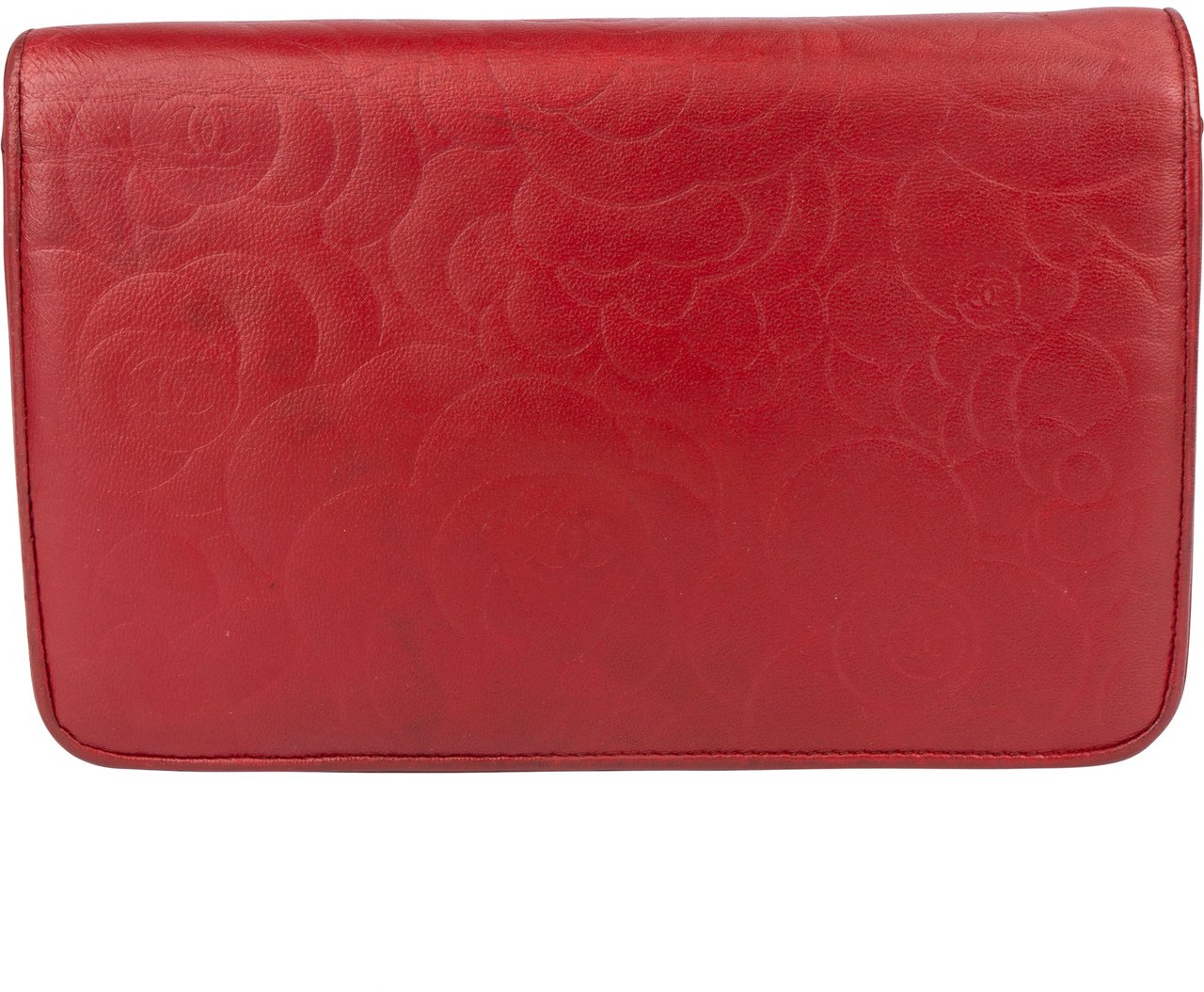 Chanel Chanel Camellia Embossed Leather Wallet on Chain Crossbody Bag Rood