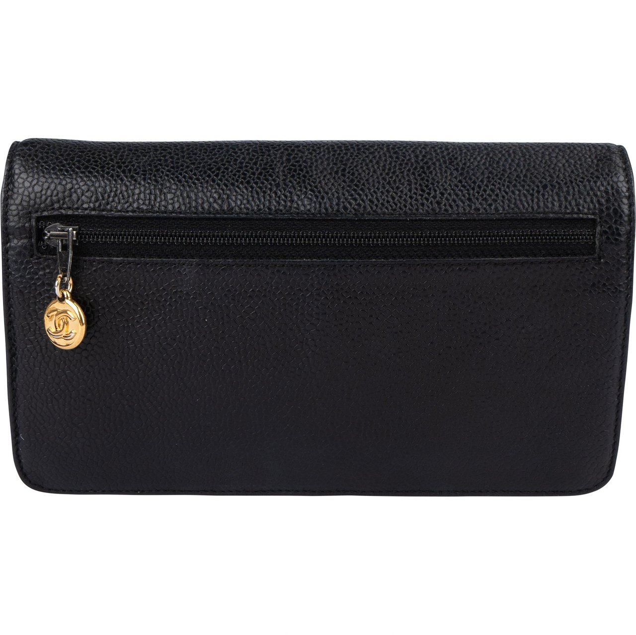 Chanel Chanel Caviar Leather Wallet On Chain Crossbody Bag Zwart