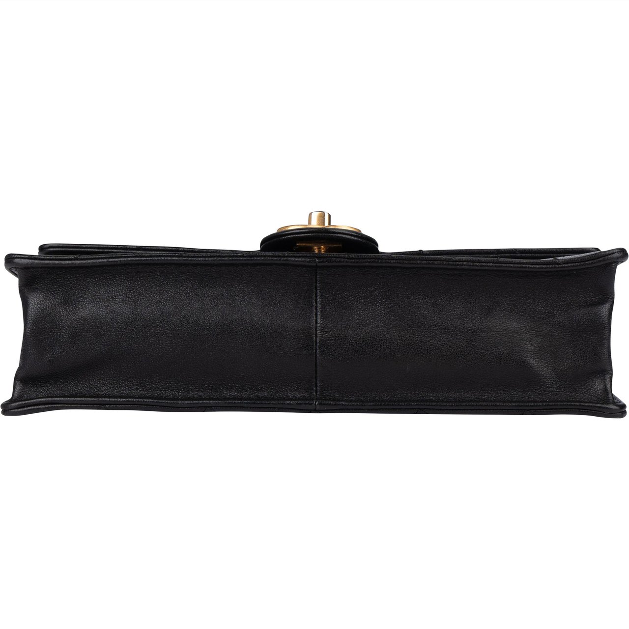 Chanel Chanel Quilted Lambskin Pearl Strap Single Flap Crossbody Bag Zwart