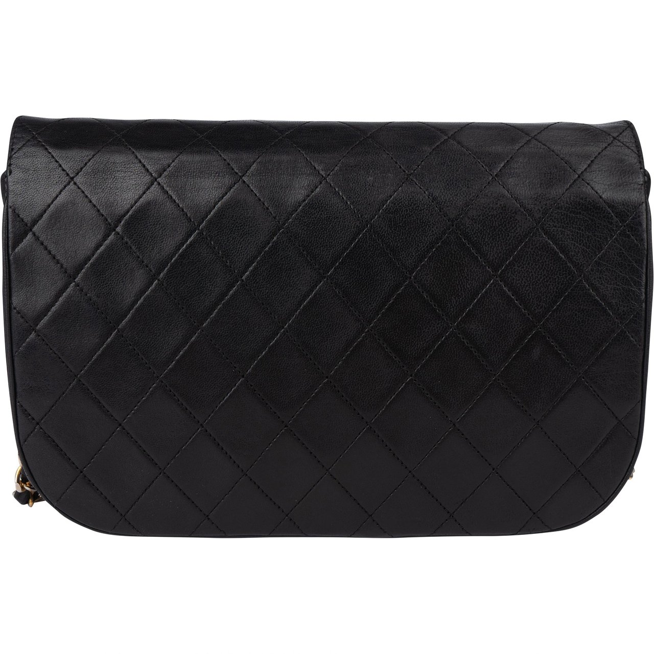 Chanel Chanel Quilted Lambskin Halfmoon Single Flap Shoulder Bag Zwart