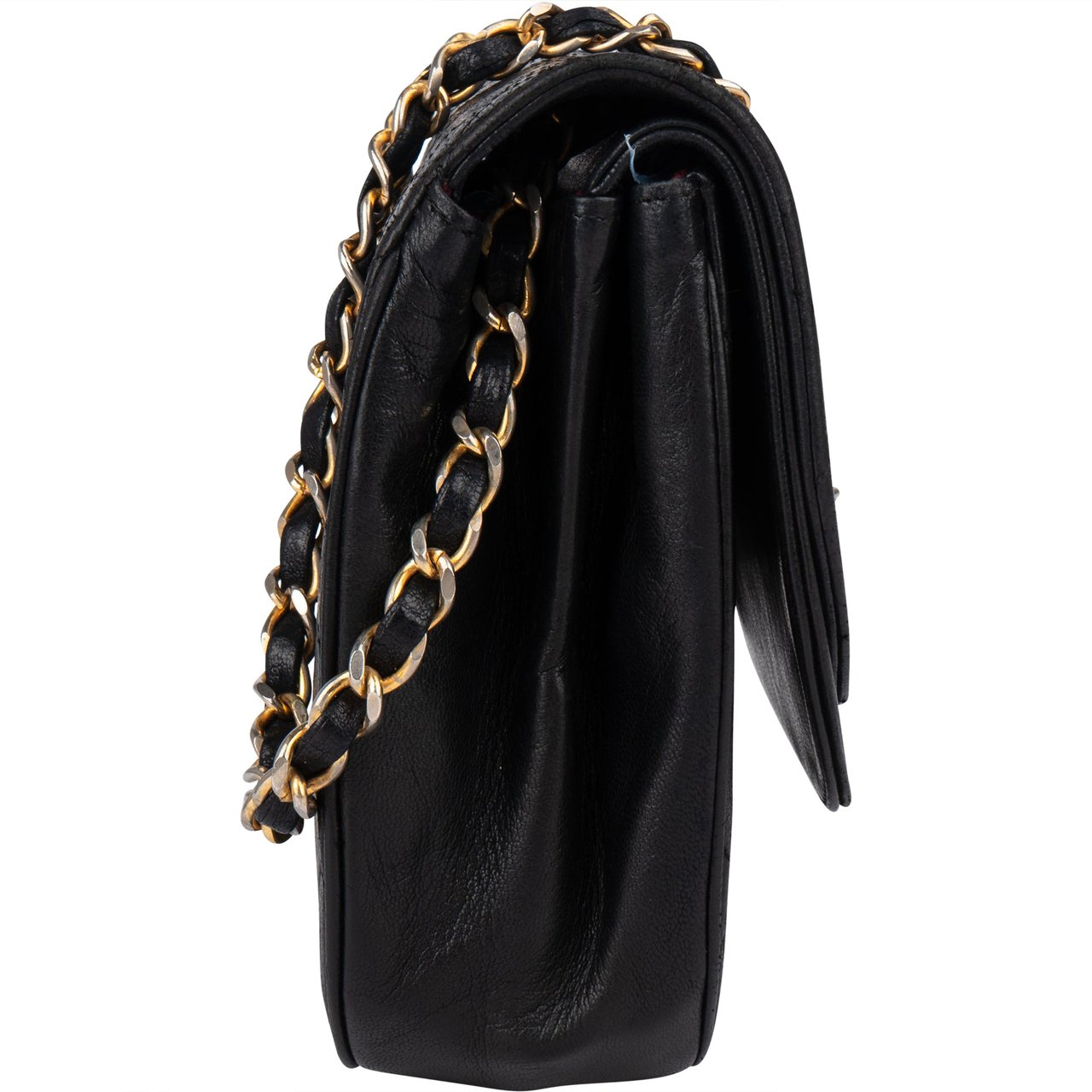 Chanel Chanel Quilted Lambskin Halfmoon Single Flap Shoulder Bag Zwart