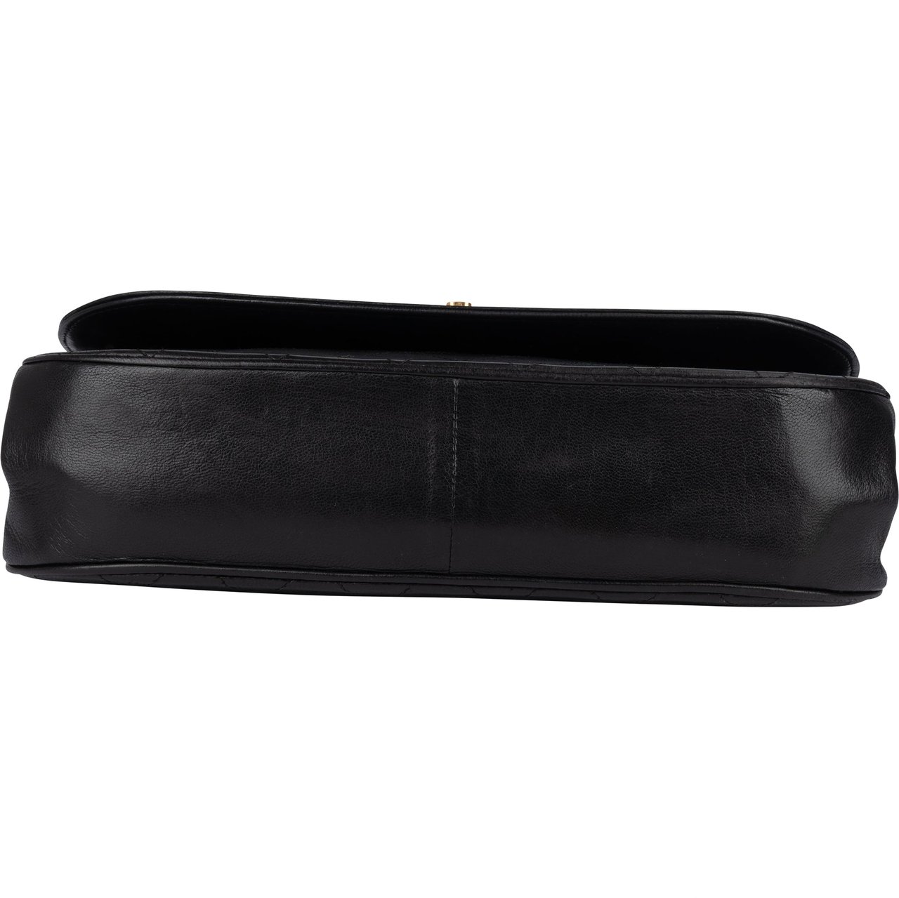 Chanel Chanel Quilted Lambskin Halfmoon Single Flap Shoulder Bag Zwart