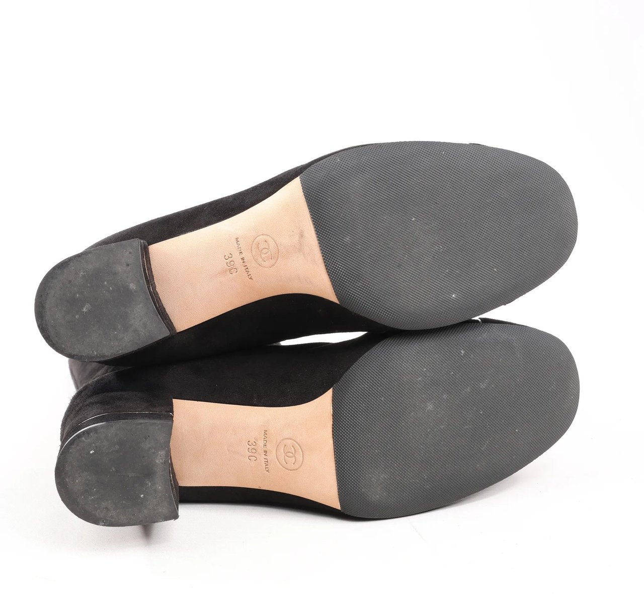 Chanel Chanel Coco Mark 16B Suede Long Boots in Black G32122, Size 39 EU Zwart