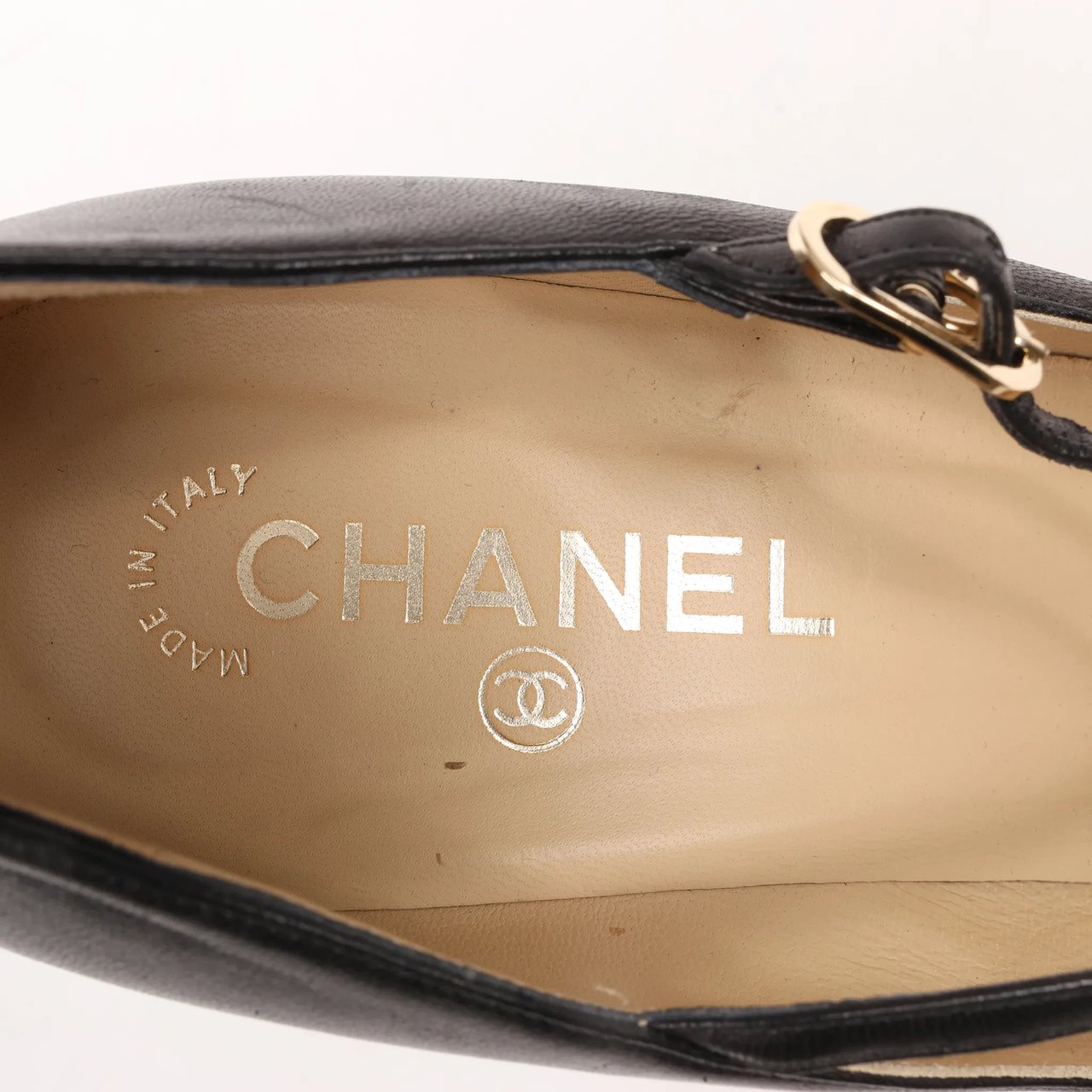 Chanel Chanel Coco Mark Leather Heels Beige x Black G26228, Size 40 EU Divers