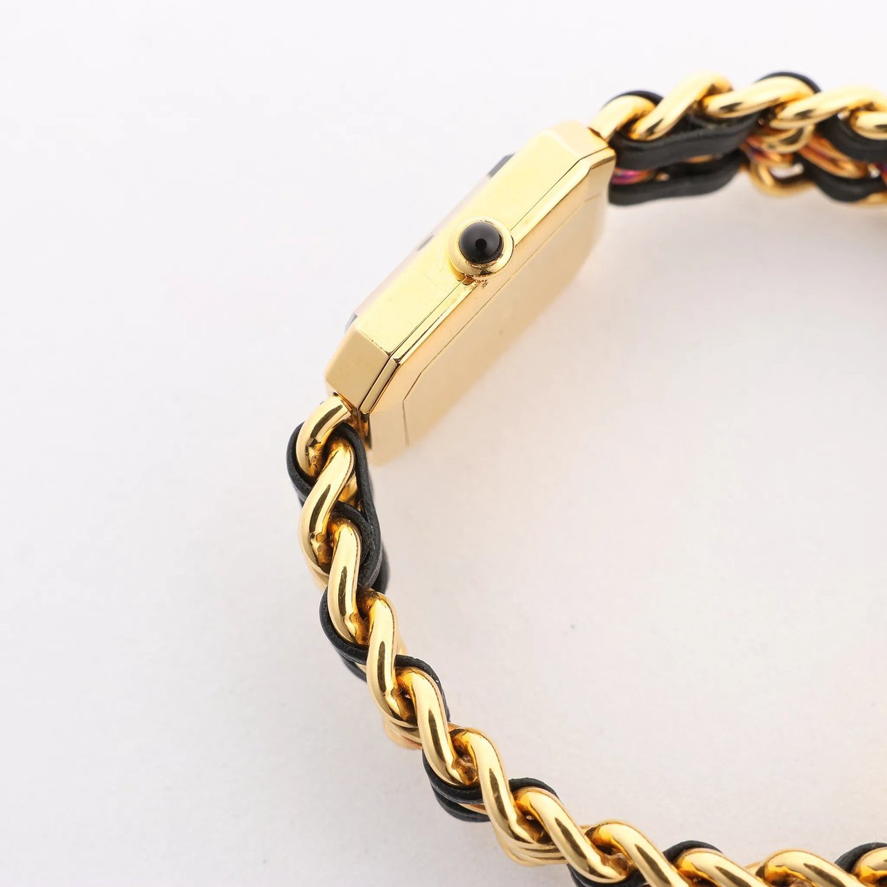 Chanel Chanel Premiere M H6951 X.D.39313 GP & Leather QZ Watch with Black Dial Zwart