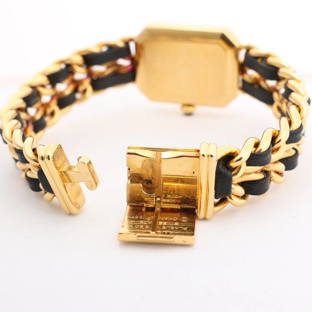 Chanel Chanel Premiere M H6951 X.D.39313 GP & Leather QZ Watch with Black Dial Zwart