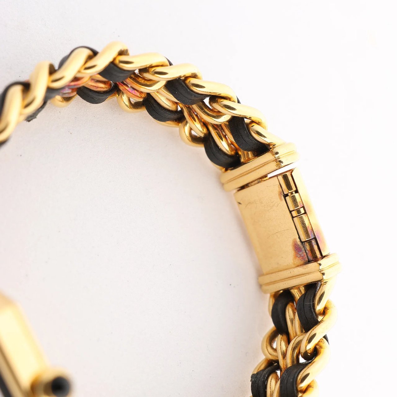 Chanel Chanel Premiere M H6951 X.D.39313 GP & Leather QZ Watch with Black Dial Zwart