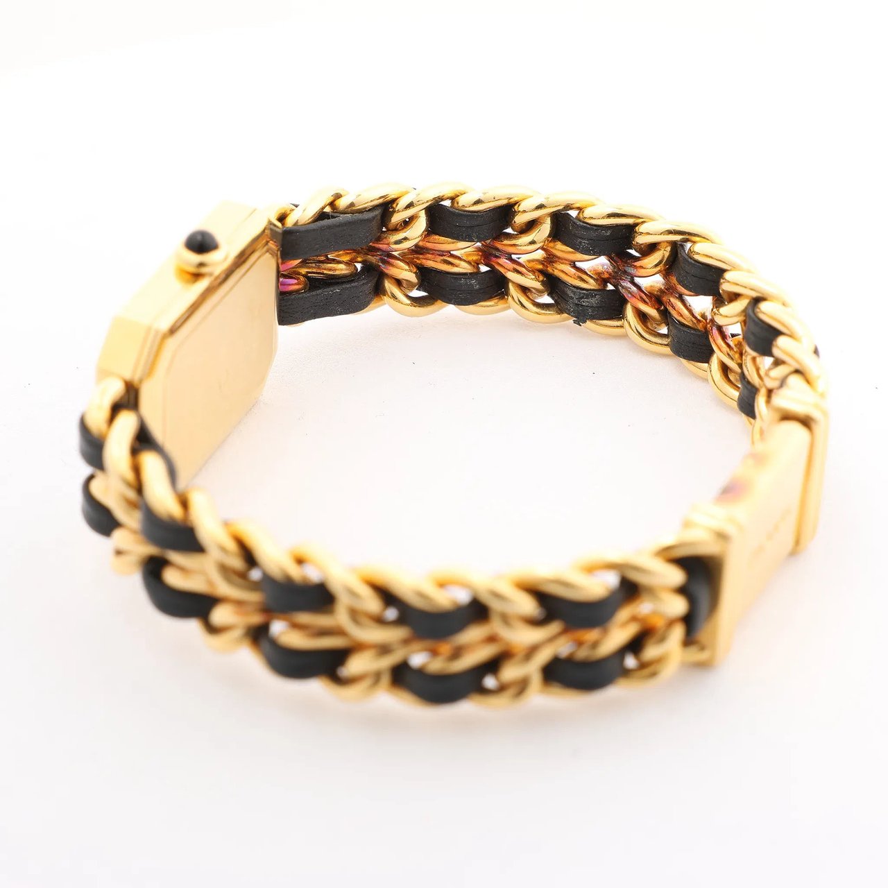 Chanel Chanel Premiere M H6951 X.D.39313 GP & Leather QZ Watch with Black Dial Zwart