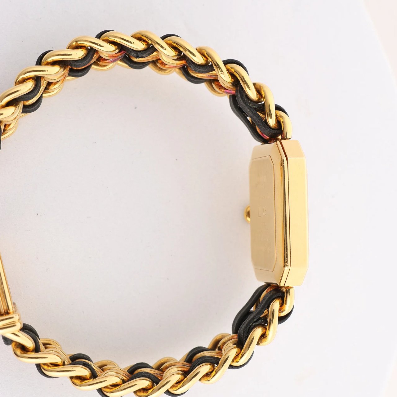 Chanel Chanel Premiere M H6951 X.D.39313 GP & Leather QZ Watch with Black Dial Zwart