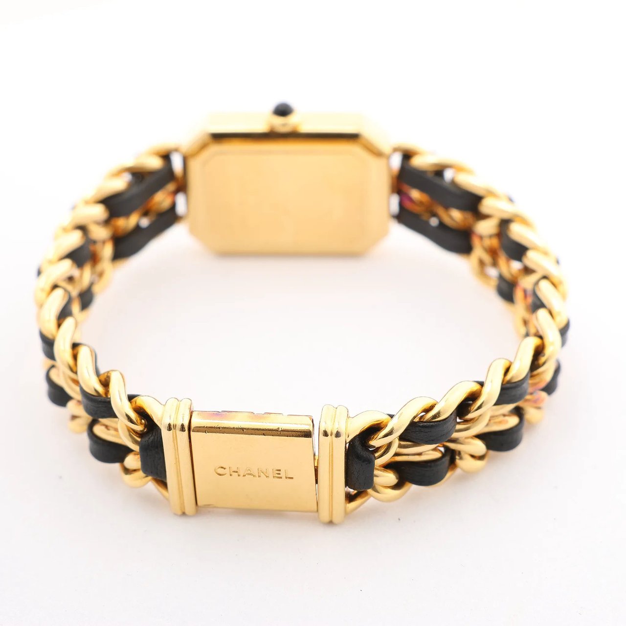 Chanel Chanel Premiere M H6951 X.D.39313 GP & Leather QZ Watch with Black Dial Zwart