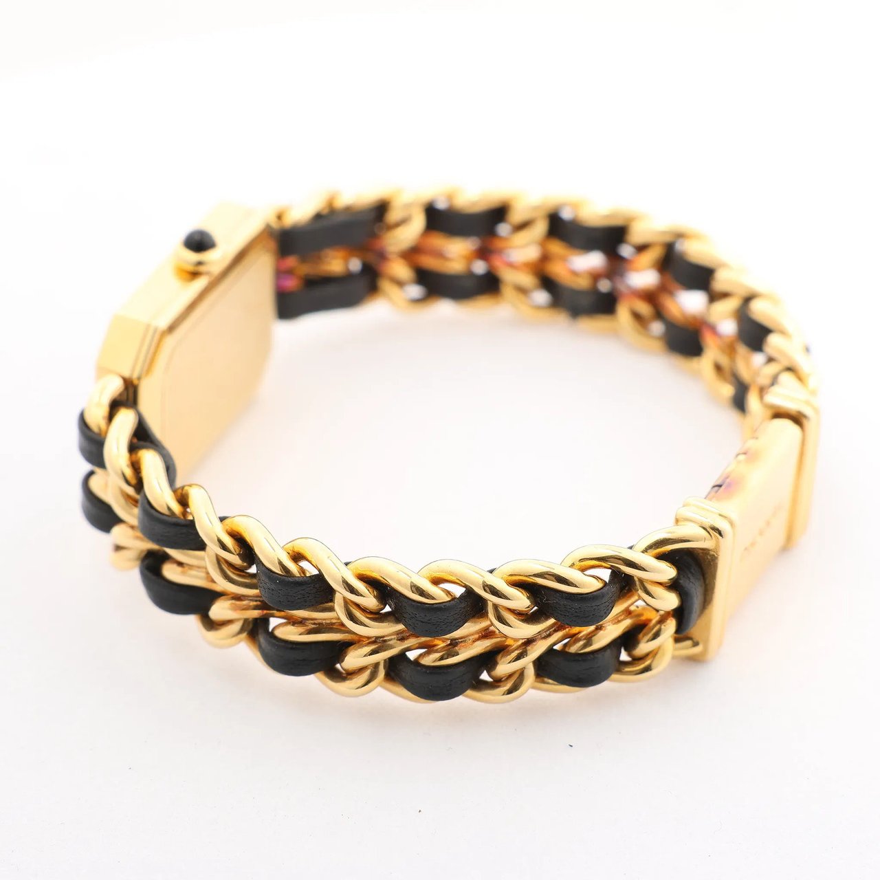 Chanel Chanel Premiere M H6951 X.D.39313 GP & Leather QZ Watch with Black Dial Zwart