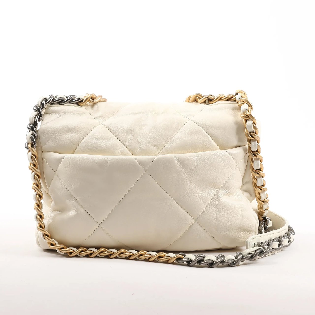 Chanel Chanel Chanel 19 Leather Quilted Chain 2Way Handbag in Ecru Beige