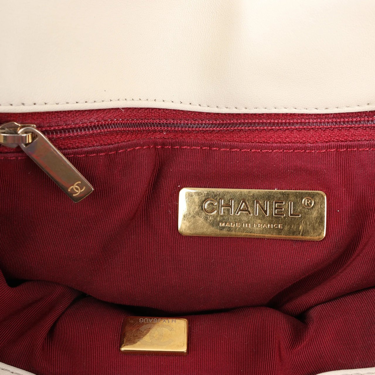 Chanel Chanel Chanel 19 Leather Quilted Chain 2Way Handbag in Ecru Beige