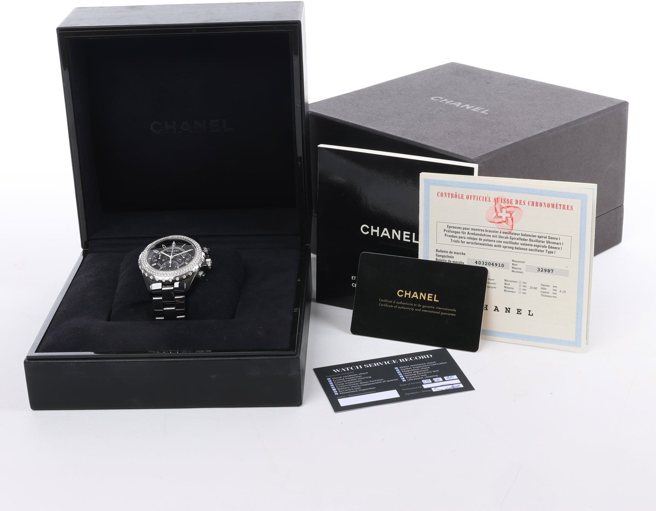 Chanel Chanel J12 H1009 I.G.17972 SS×CE AT Black Dial Watch Zwart